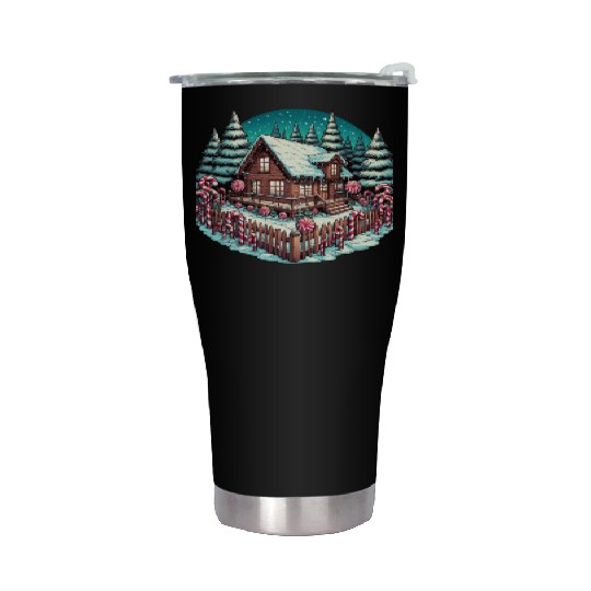 Candy Cane Cabin - Christmas Gifts Stainless Steel Tumblers