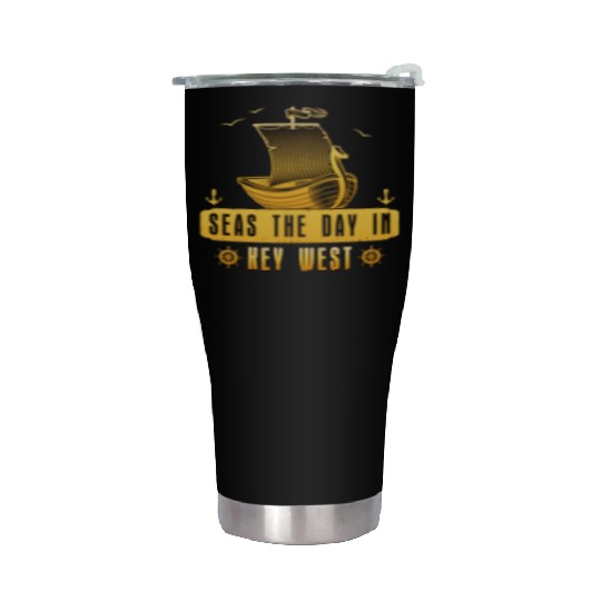Florida Keys SEAS THE DAY IN KEY-WEST FLORIDA Stainless Steel Tumblers