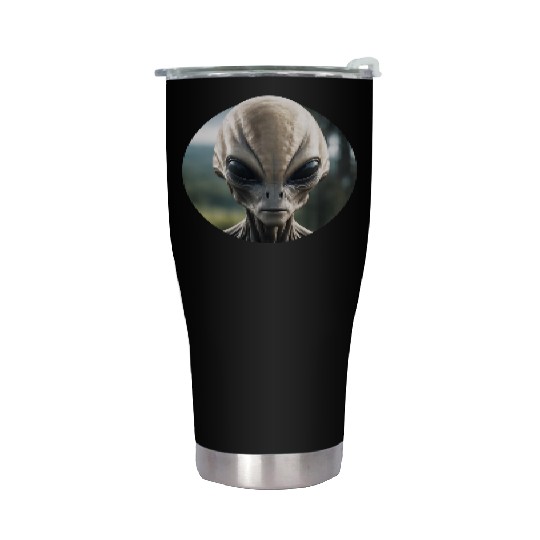 Grey Alien Stainless Steel Tumblers
