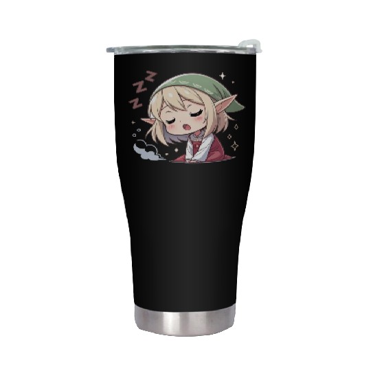 Sleepy Sprite: Cute Elf Napping So Lovingly Stainless Steel Tumblers