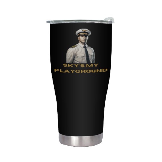 Sky's My Playground - Stainless Steel Tumblers for Pilots