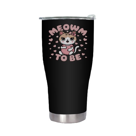 Meowm To Bee Pregnant Cat Pun Stainless Steel Tumblers