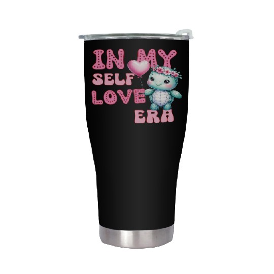 Cute Valentine's day Turtle - In my self love Stainless Steel Tumblers