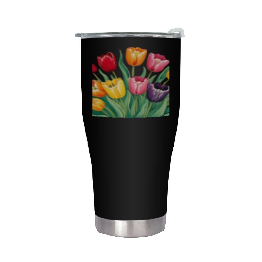 Flowerful Tulips T shirrt Stainless Steel Tumblers