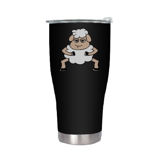 Sheep Tired Bored Look Standing Cute Cool Cartoon Stainless Steel Tumblers