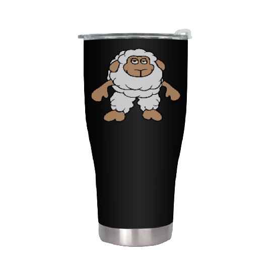 Sheep Standing Cool Bored Tired Cartoon Comic Cute Stainless Steel Tumblers