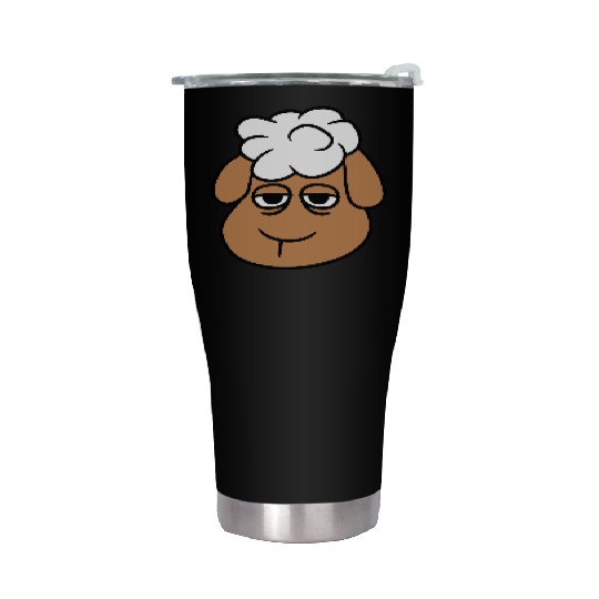 Sheep Tired Bored Empty Look Head Face Unhappy Sad Stainless Steel Tumblers