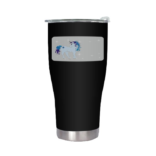 Fantasy unicorn - grey blue- design for kids Stainless Steel Tumblers