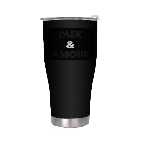 Paix et amour noir Stainless Steel Tumblers