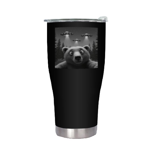 UFO Funny Bear Stainless Steel Tumblers