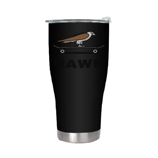 Hawk Skater Fan Skateboard Stunts Freestyle Gift Stainless Steel Tumblers