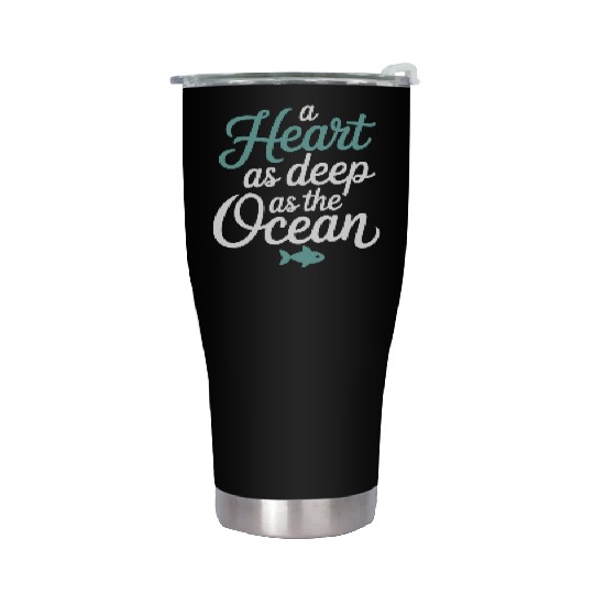 Pisces Zodiac A Heart As Deep As The Ocean Stainless Steel Tumblers