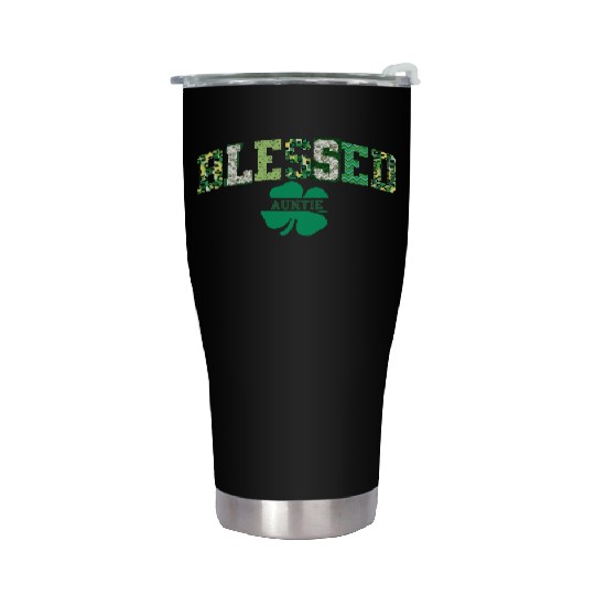 Blessed Auntie St Patricks Day Spring and Summer Stainless Steel Tumblers