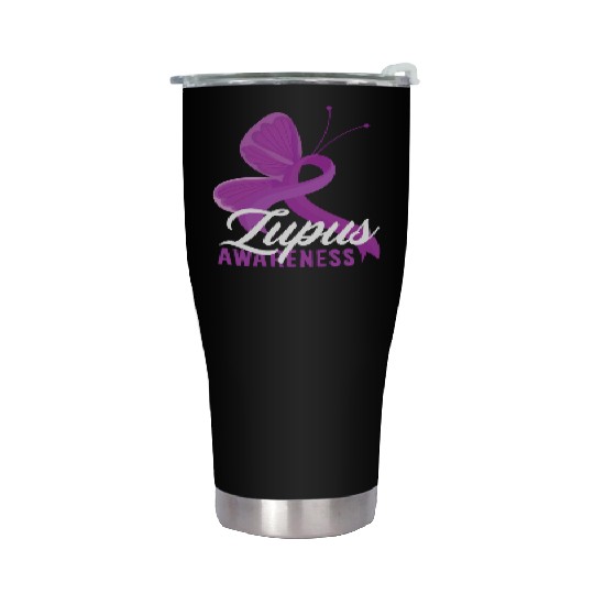 Lupus Awareness Butterfly Embrace Stainless Steel Tumblers