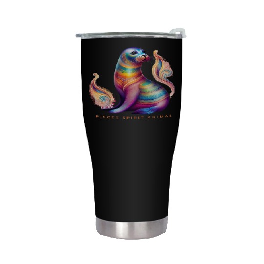 Pisces Spirit Animal Seal Alebrije Female Stainless Steel Tumblers