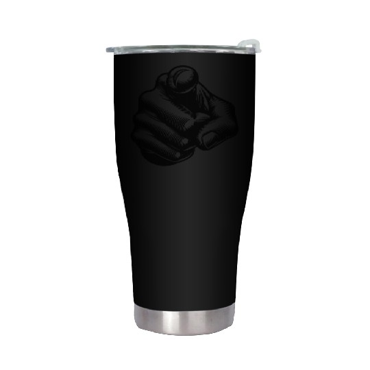 Classic Iconic Finger Pointing Hand Gesture Stainless Steel Tumblers