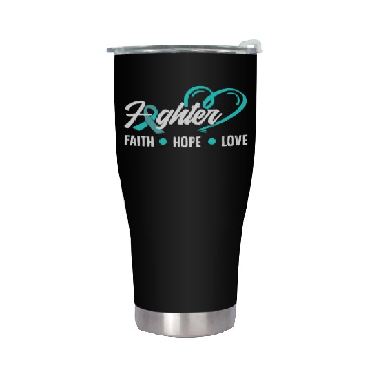 PTSD Awareness Faith Hope Love Fighter Stainless Steel Tumblers