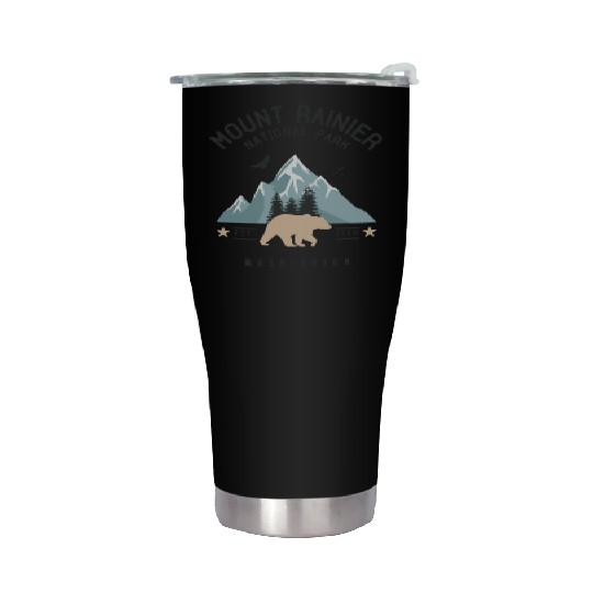 Mount Rainier National Park Est. 1889 Washington Stainless Steel Tumblers