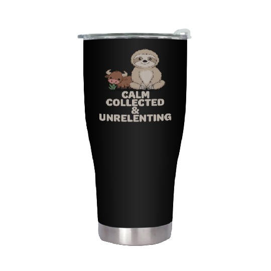 Taurus Zodiac Sloth Calm Collected & Unrelenting Stainless Steel Tumblers
