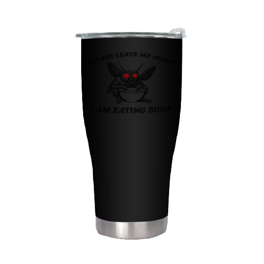 Retro Mothman Eating Soup Cryptid 90s Stainless Steel Tumblers