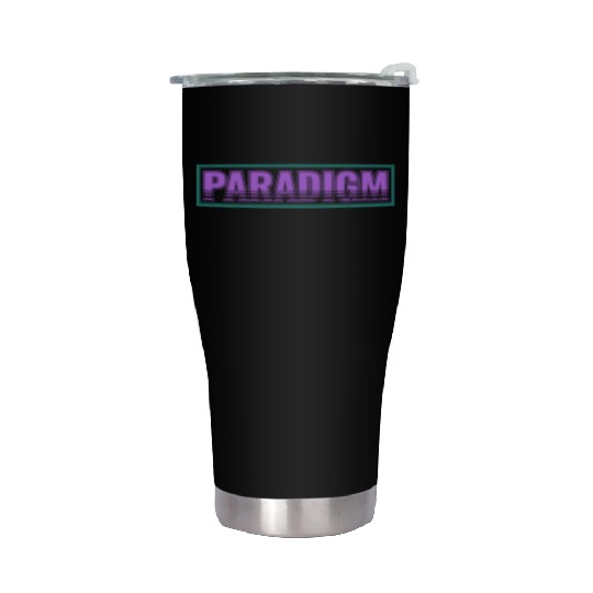 Neon Retro Paradigm Text Design Stainless Steel Tumblers