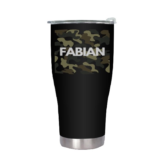 Fabian Name Stainless Steel Tumblers Men Good Quality Camouflage