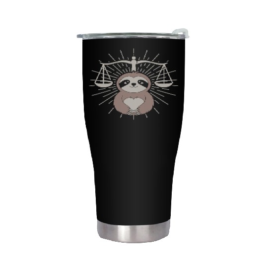 Charming Libra Zodiac Sloth Embrace Stainless Steel Tumblers