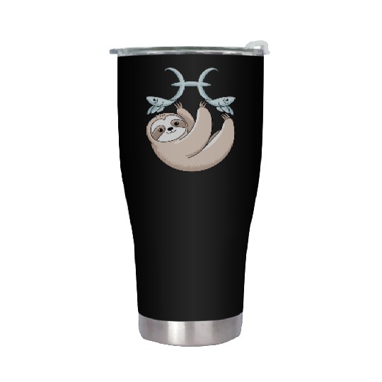 Pisces Zodiac Sloth Embracing Your Cosmic Calm Stainless Steel Tumblers