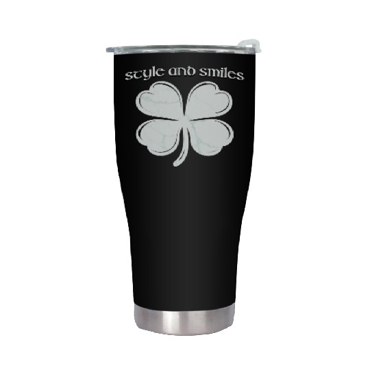 Style and Smiles Large Clover Graphic and Text Stainless Steel Tumblers