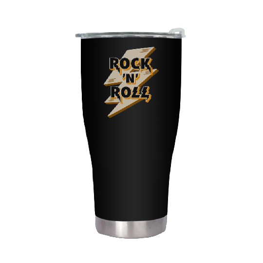 Rock'N'Roll Sign With Lightning Bolt Stainless Steel Tumblers