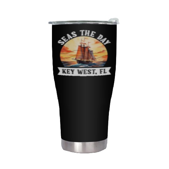 Florida Keys SEAS THE DAY IN KEY-WEST FLORIDA Stainless Steel Tumblers