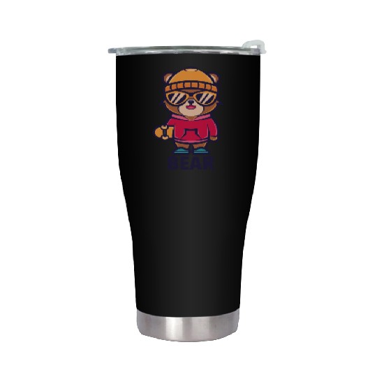Cool Skater Bear - Streetwear Style Stainless Steel Tumblers