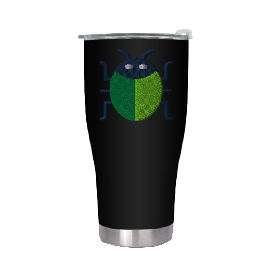 Green bug embroidered Stainless Steel Tumblers