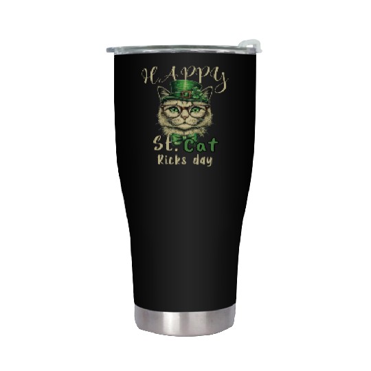 St. Cat-Ricks Day – Purrfectly Lucky! Stainless Steel Tumblers