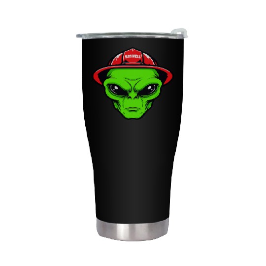 Grey Alien Fireman Stainless Steel Tumblers