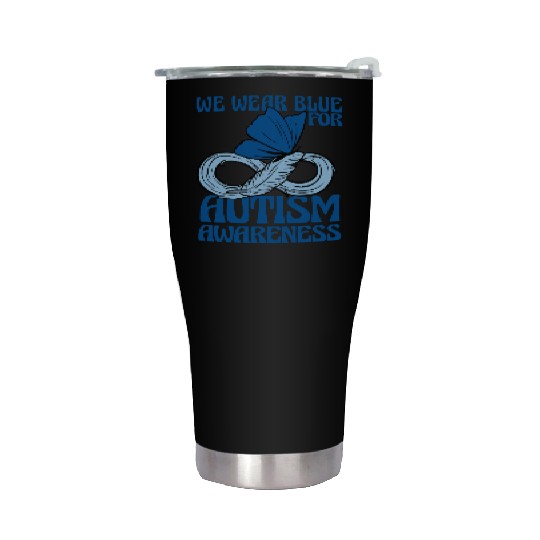 We Wear Blue for Autism Awareness Support Advocacy Stainless Steel Tumblers