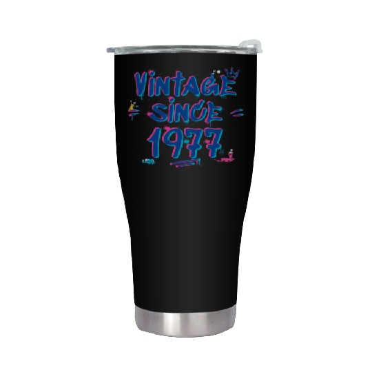 Vintage 1977 Graffiti Glitch - 48 Years of Style Stainless Steel Tumblers