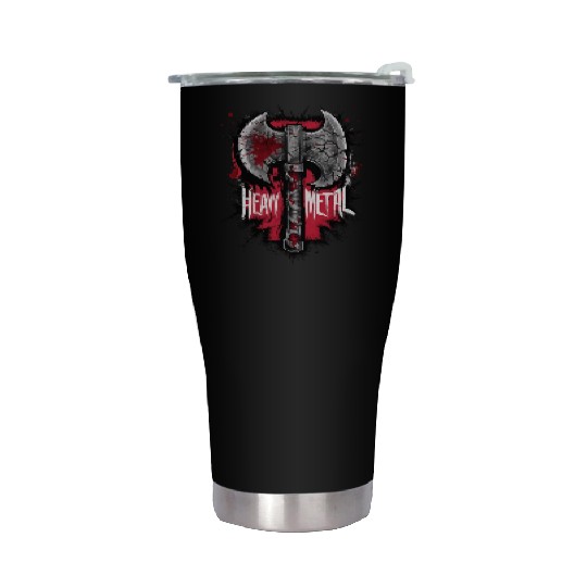 Heavy Metal Axe Graphic Inspired Design Stainless Steel Tumblers