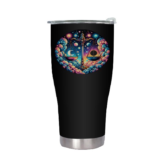 Libra - Celestial Scales of Balance Stainless Steel Tumblers