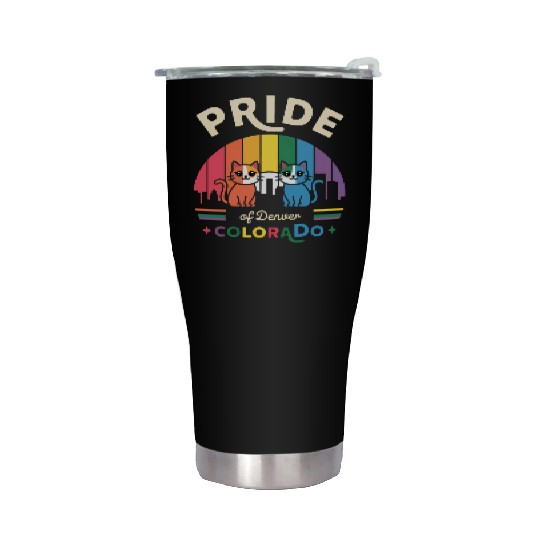 Pride of Dallas City Texas USA Rainbow Flag Stainless Steel Tumblers