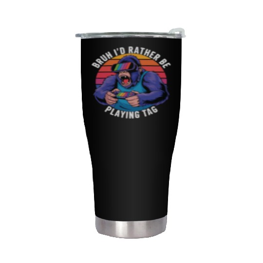 Retro Gamer Ape Stainless Steel Tumblers