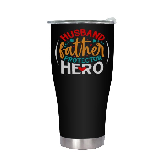 Fathers Day Daddy Protector Hero Stainless Steel Tumblers