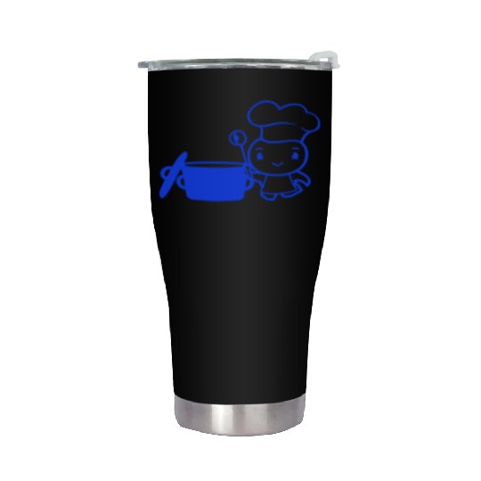 Bird Chef Cooking Pot Duck Delicious Hunger Food Stainless Steel Tumblers