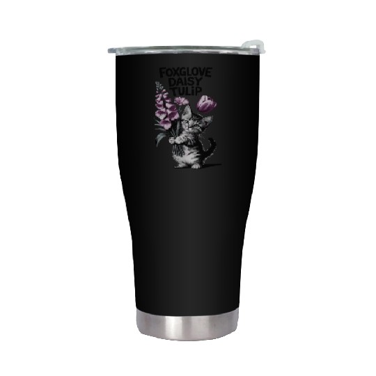 Subtle Floral Anti Trump Flowers Foxglove Daisy Stainless Steel Tumblers