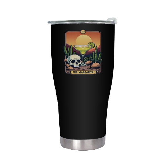 Mexican Cinco De Mayo The Margarita Tarot Card Stainless Steel Tumblers