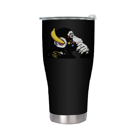 DJ chimpanzee , Banana headphones Stainless Steel Tumblers