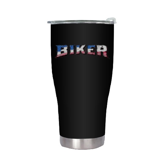 Motorcycle Biker | USA Flag | Biker & Dad Gift Stainless Steel Tumblers