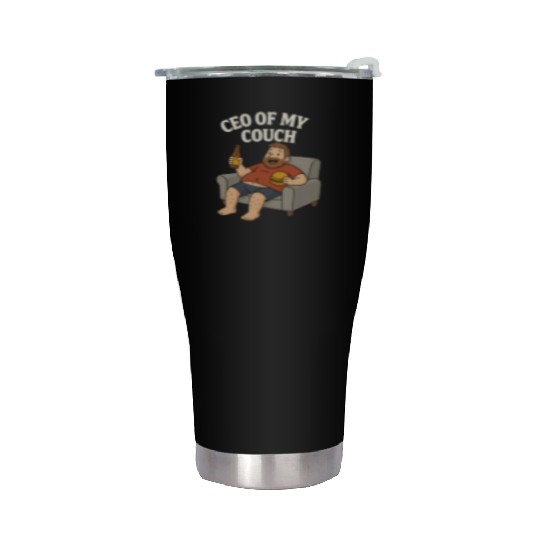 CEO of My Couch – Funny Lazy Day Beer & Burger Stainless Steel Tumblers
