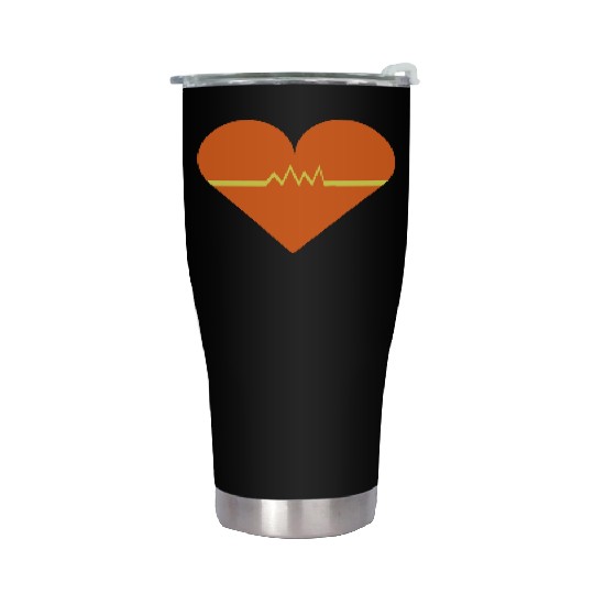 Heartbeat with Heart health care and Cardiac Stainless Steel Tumblers
