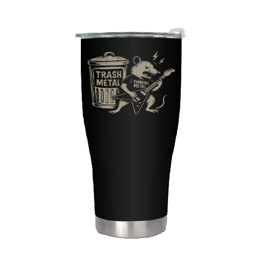 Guitar thrash metal trash metal opossum funny Stainless Steel Tumblers